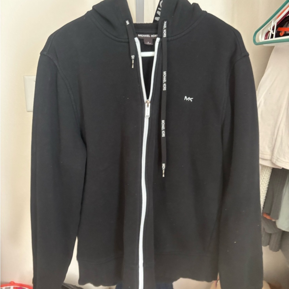 Michael Kors Men's Black Zip-Up Sweater